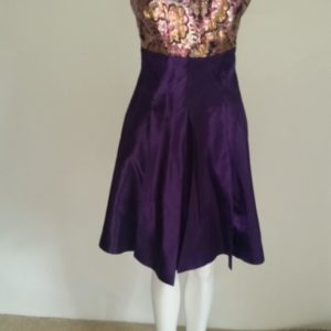 Short Brocade and Taffeta Dress