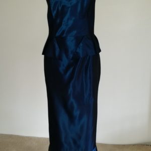 Midnight Blue Silk Taffeta Evening Dress