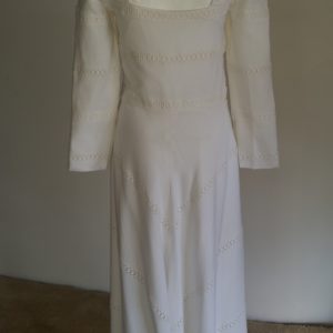 White Linen with Lace Maxi Dress